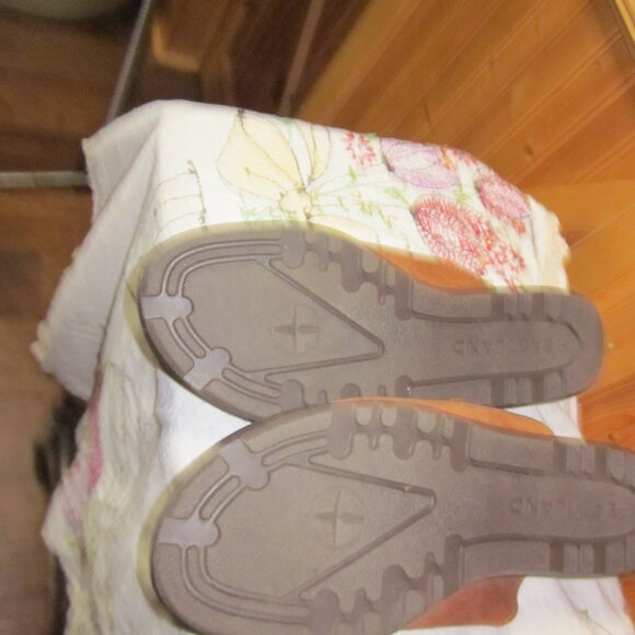 Vtg leather double strap ladies boho slip on sandals brown 11 M new - Picture 5 of 5